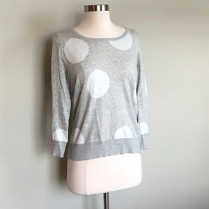 Gray and White polka dot sweater